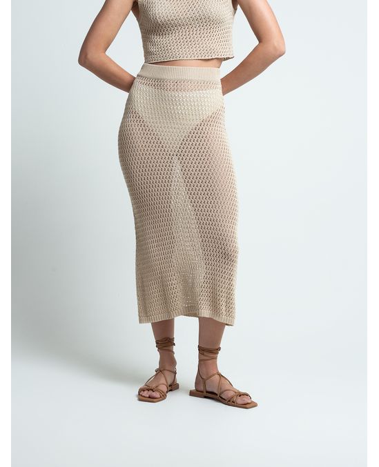 Falda midi en malla