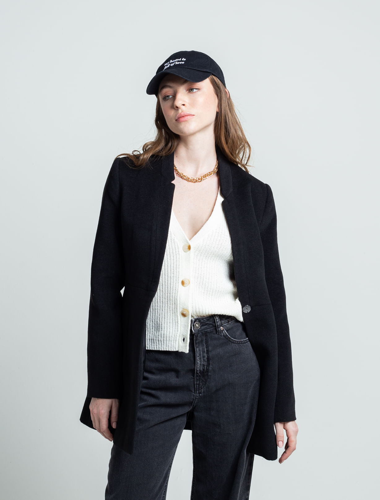 Chaqueta larga tipo blazer