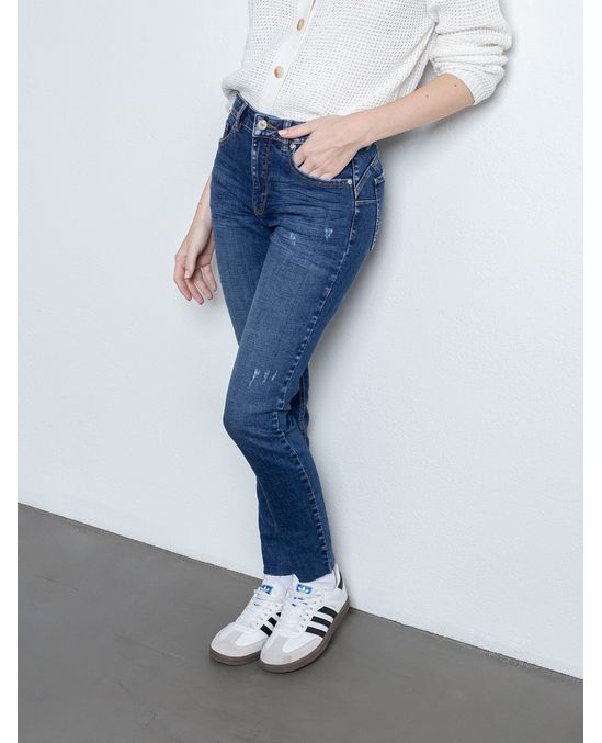 Jean Push Up con desgastes