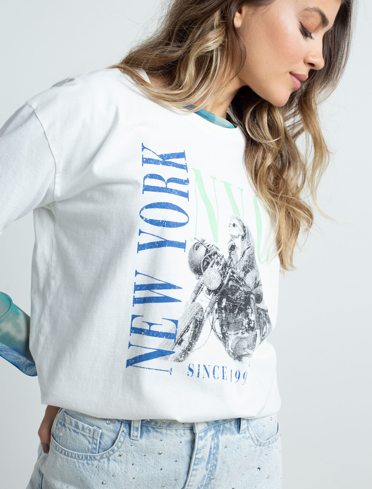 Camiseta básica estampada