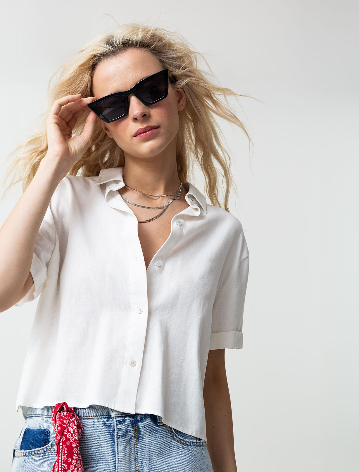 Camisa manga corta con guardapolvo