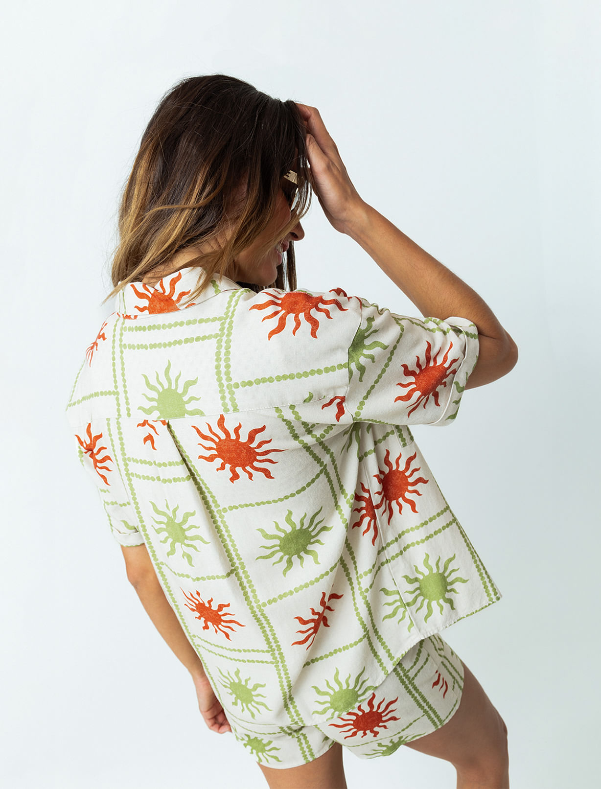 Camisa estampada de botones