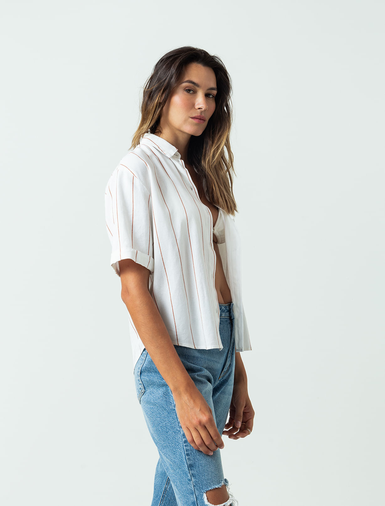 Camisa amplia de rayas