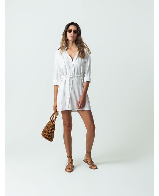 Vestido corto de rayas