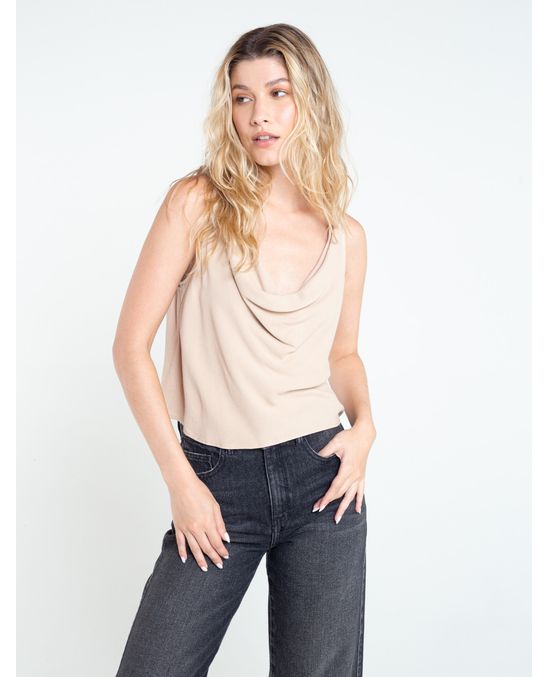 Camisa con escote drapeado