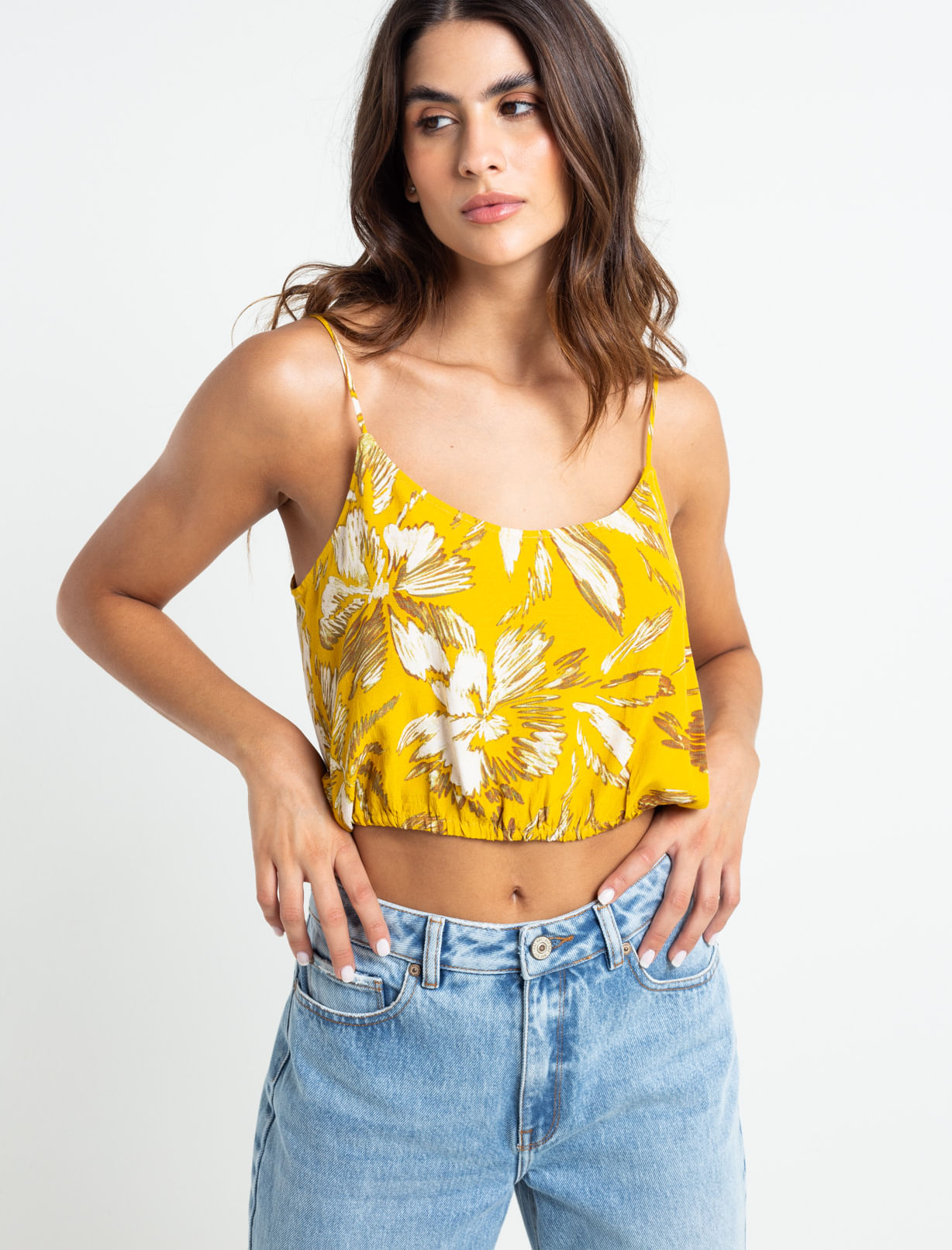 Camisa de tiras tipo crop