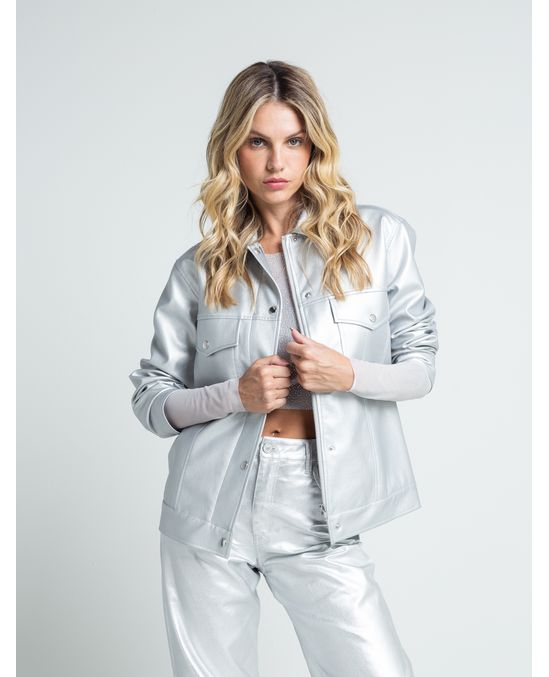 Chaqueta con efecto metalizado