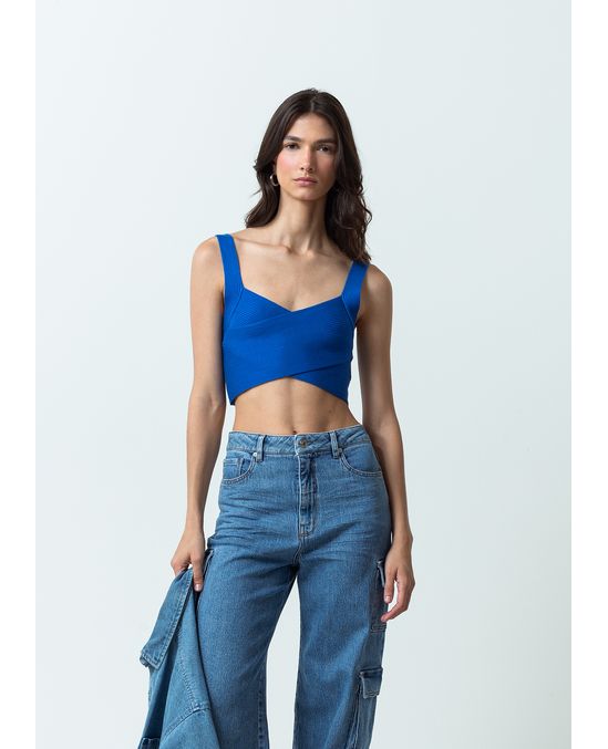 Camiseta tejida tipo crop