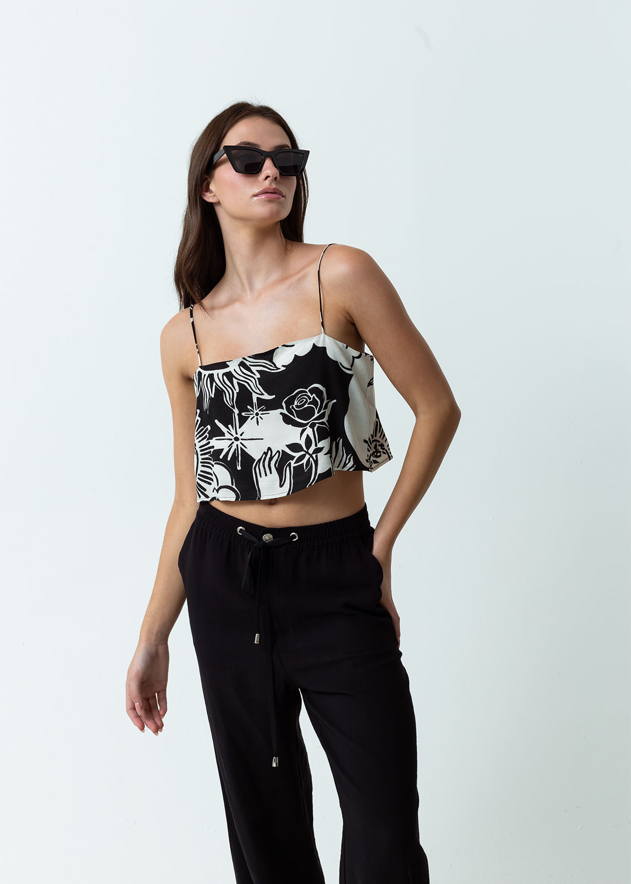 Camisa de tiras estampada