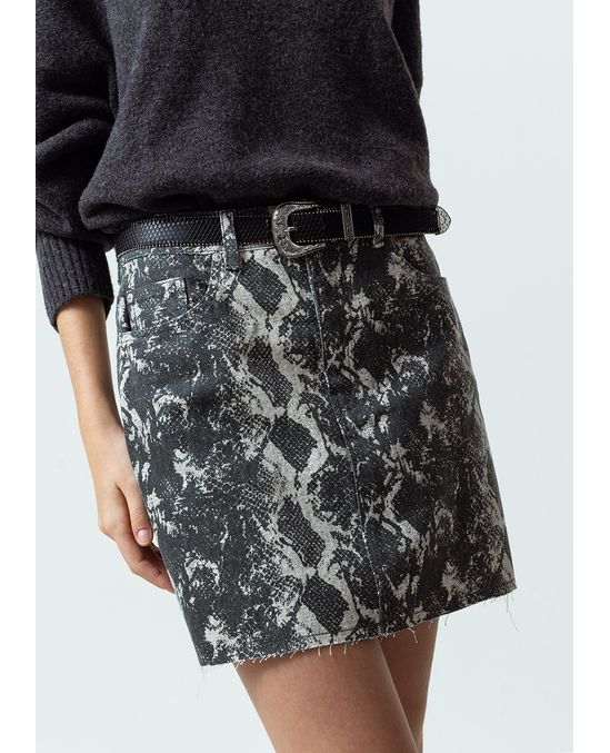 Falda corta print de pitón