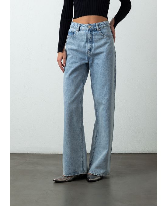 Jean Wide Leg fit cinco bolsillos