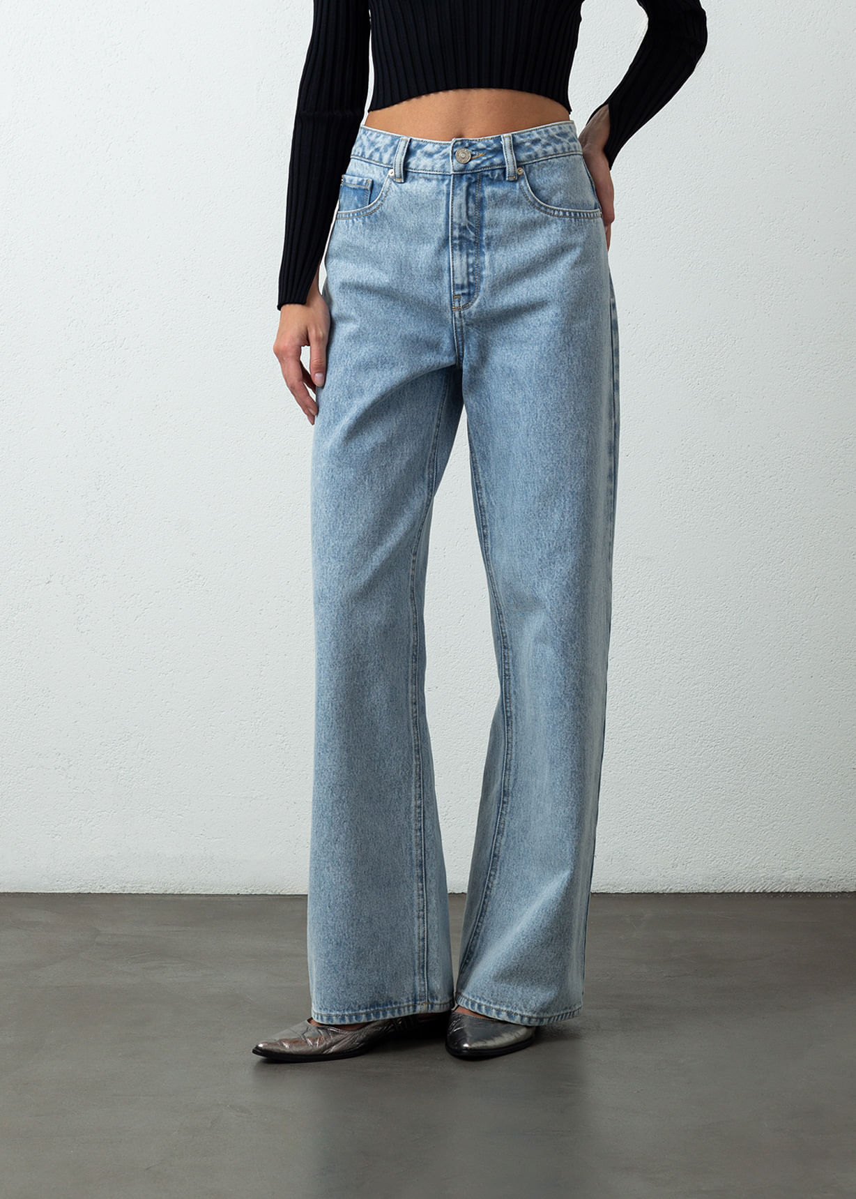 Jean Wide Leg fit cinco bolsillos