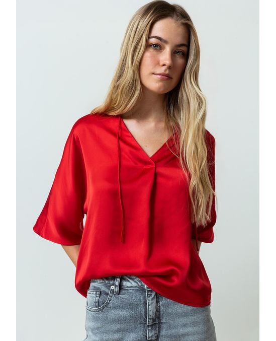 Camisa manga corta en satín