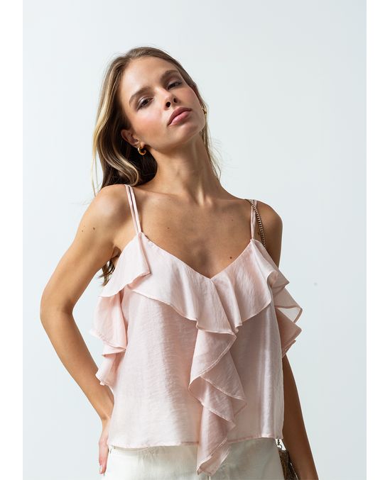 Camisa de tiras satinada