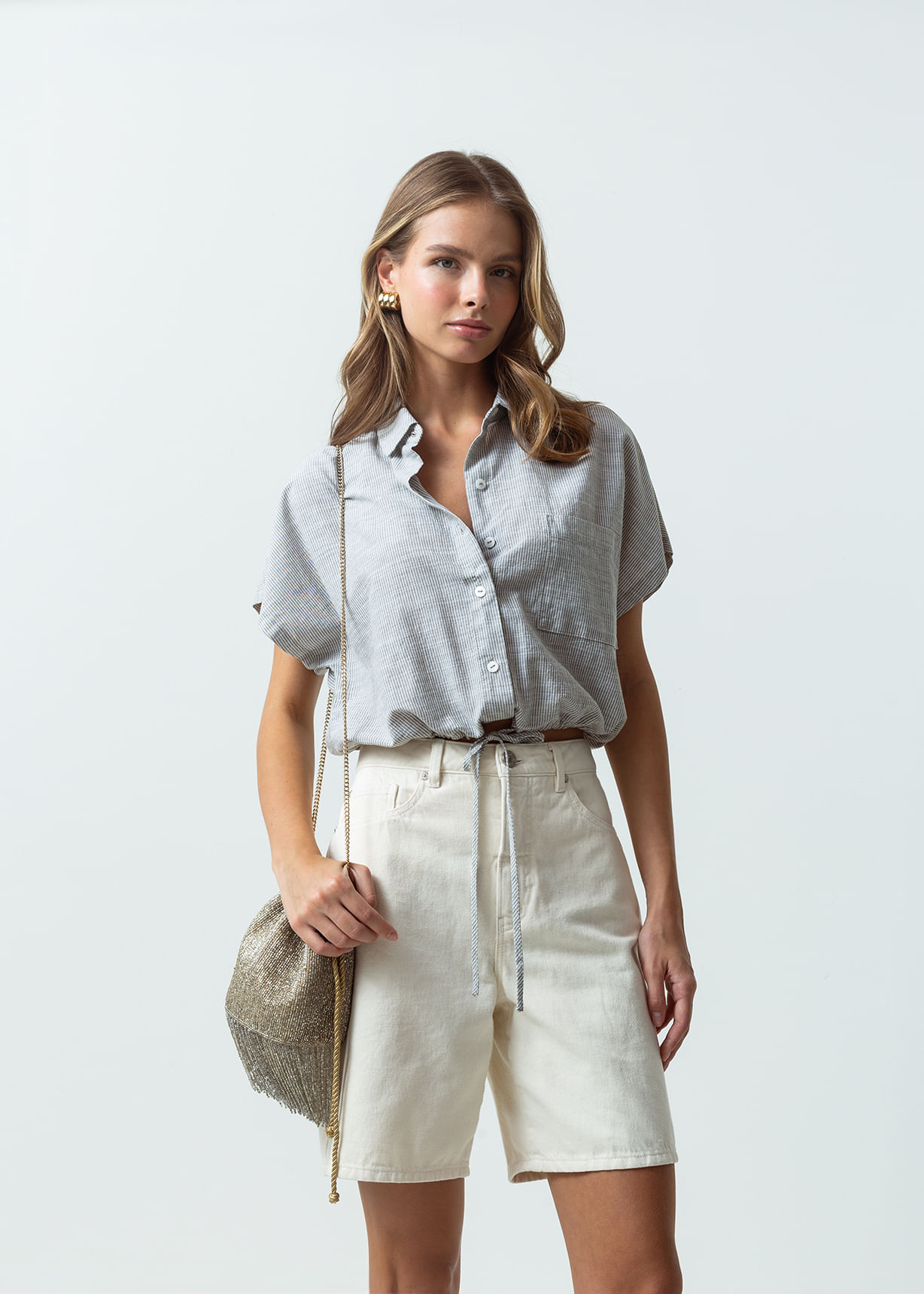 Camisa manga corta a rayas