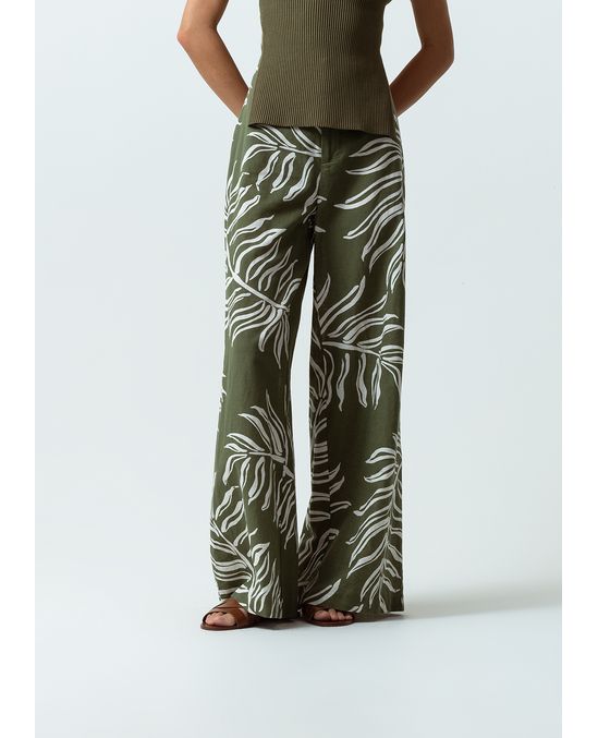 Pantalón Wide Leg Long tiro súper alto estampado