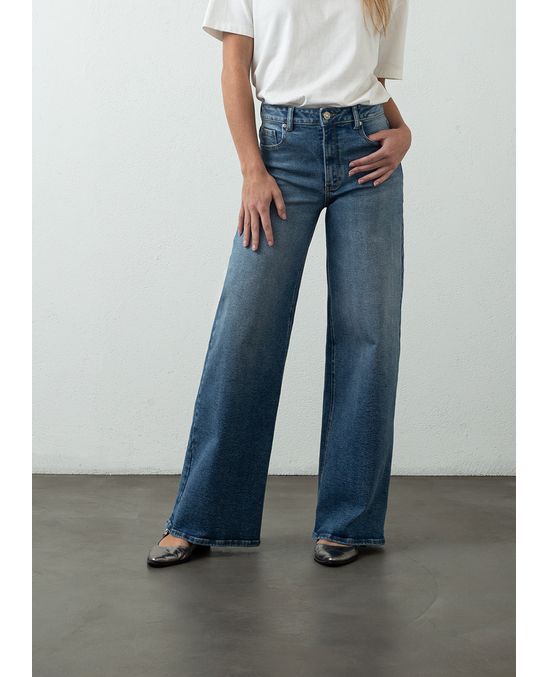 Jean Wide Leg Long tiro medio