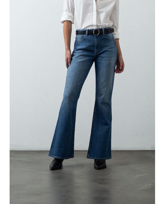 Jean Flare de tiro medio