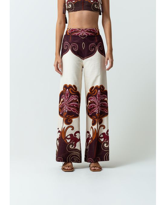 Pantalón Palazzo tiro alto estampado