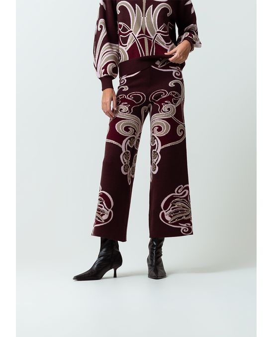 Pantalón Palazzo tiro medio tejido