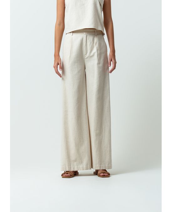 Pantalón Palazzo tiro súper alto tipo lino