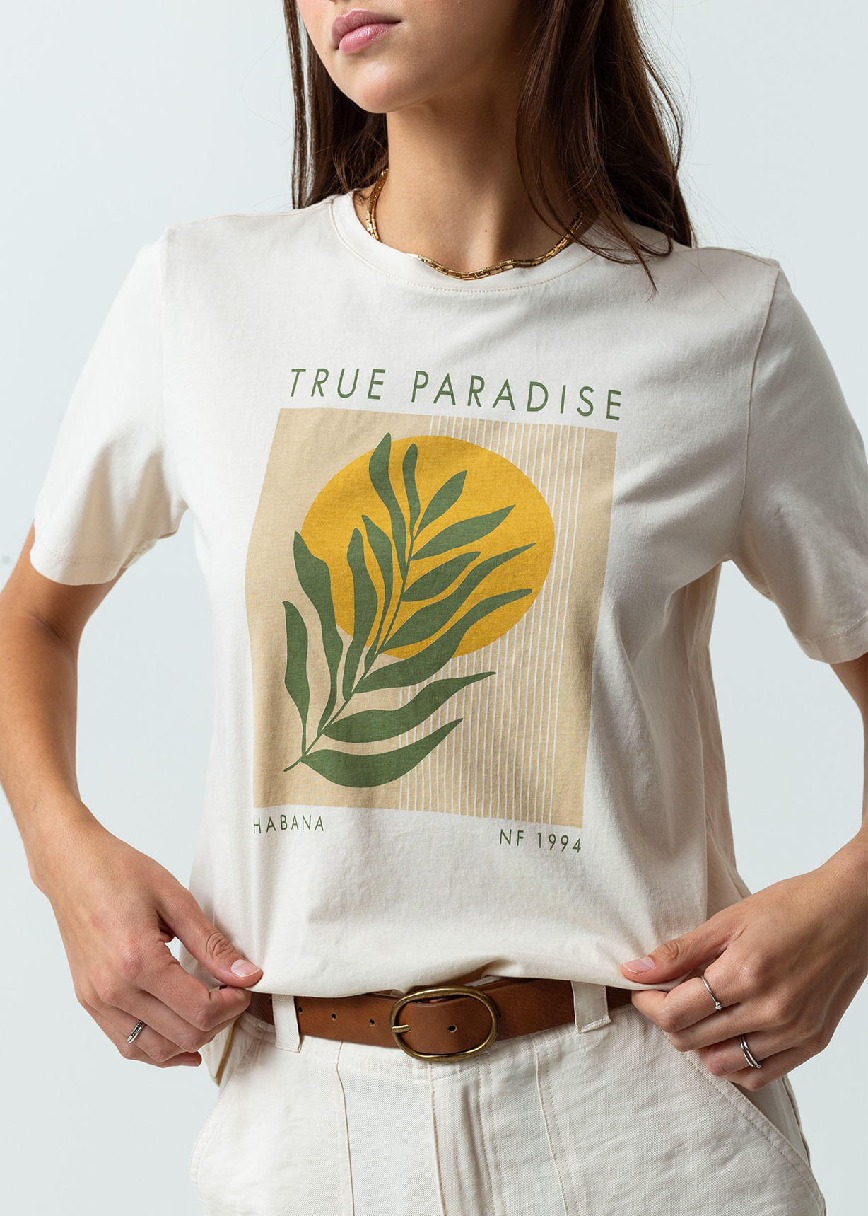 Camiseta manga corta estampada en frente