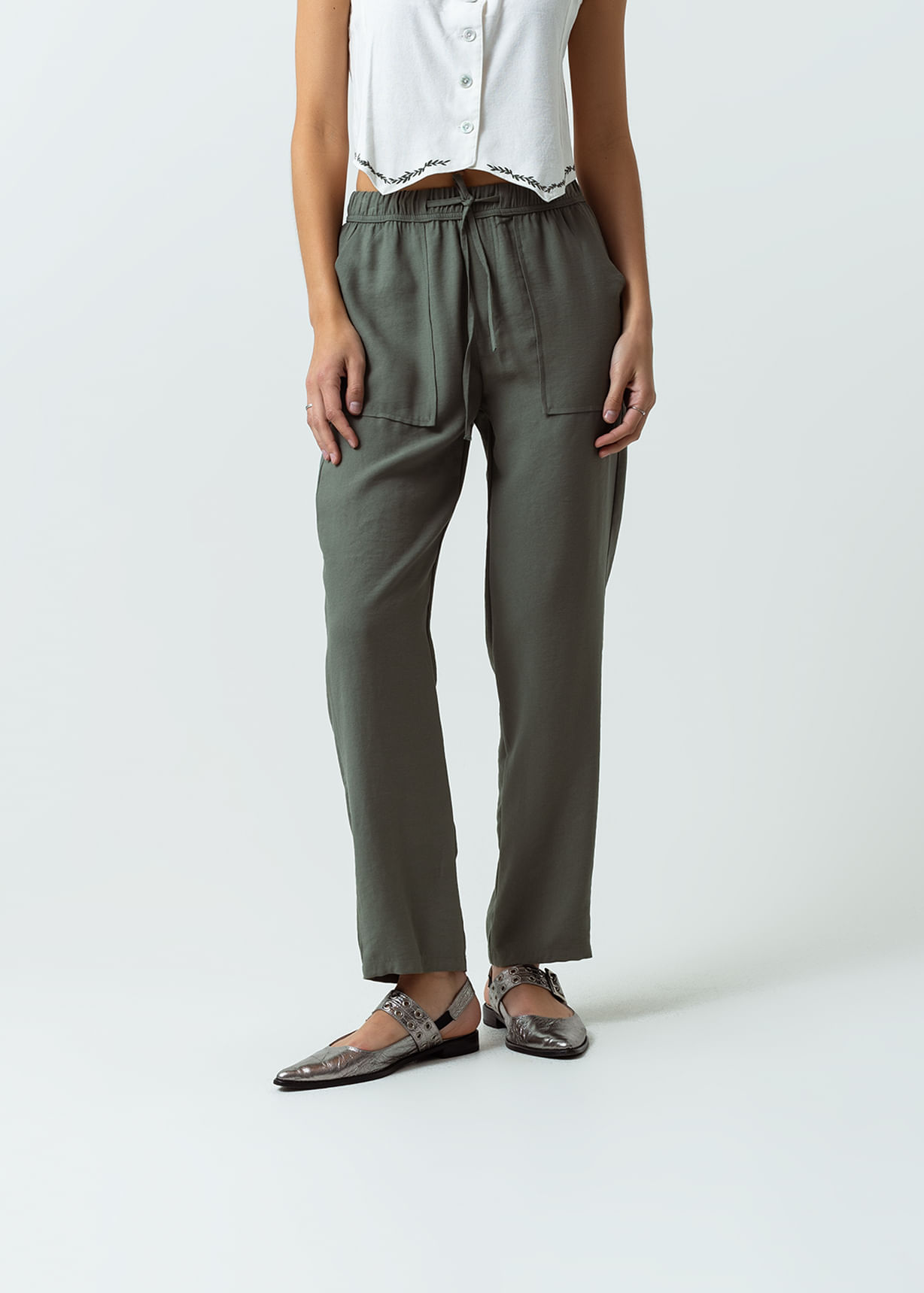 Pantalón Relax tiro alto tipo papper bag