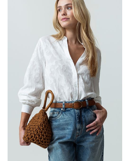 Camisa manga larga con detalles bordados