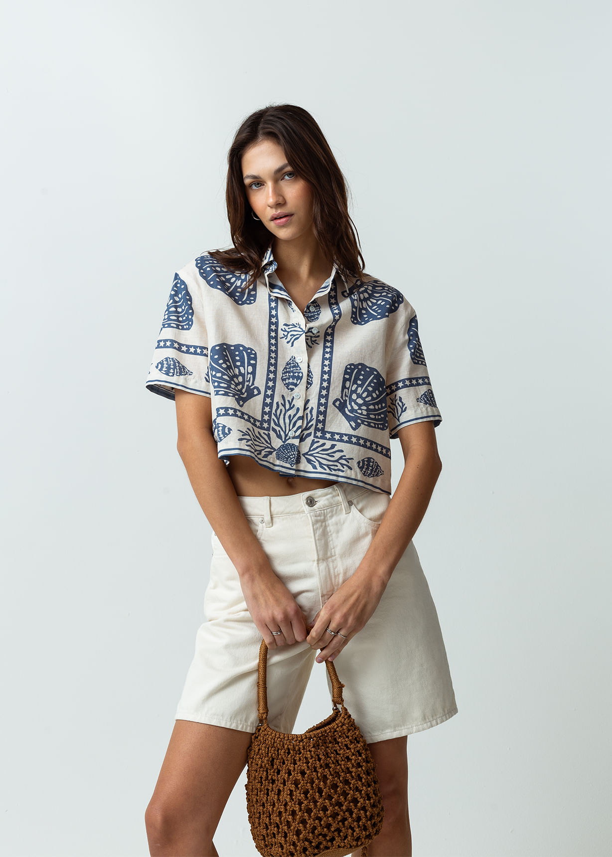 Camisa manga corta con estampados marinos