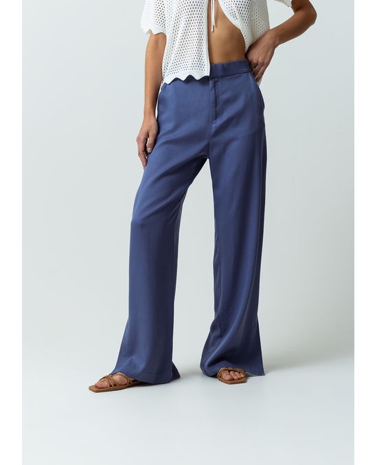 Pantalón Wide Leg Long tiro súper alto tipo lino