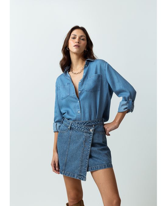 Camisa manga larga en denim