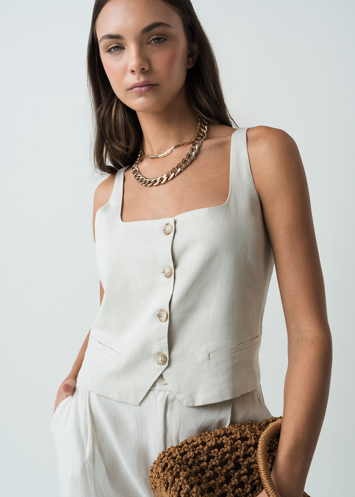 Camisa manga sisa con botones