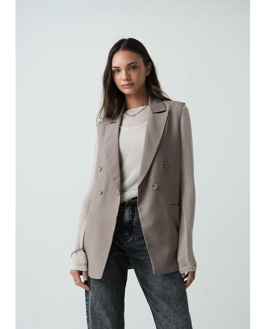 Chaleco largo tipo blazer