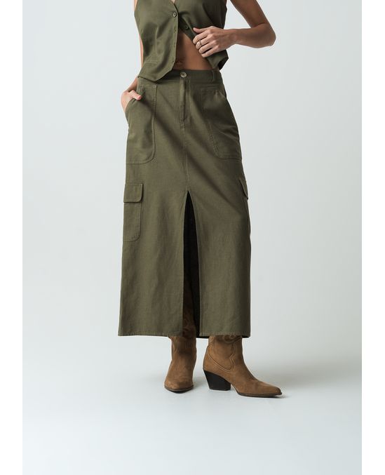 Falda larga tipo cargo