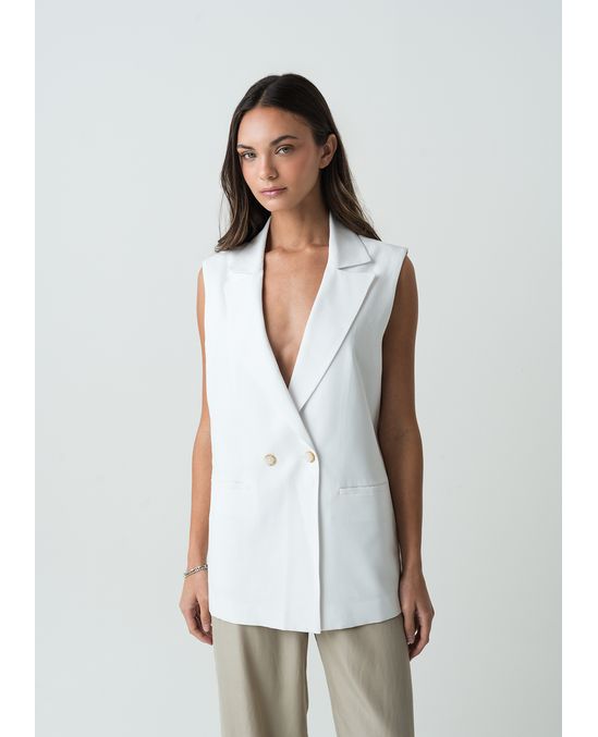 Chaleco largo tipo blazer