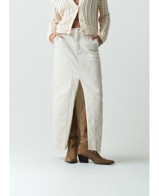 Falda larga con abertura frontal