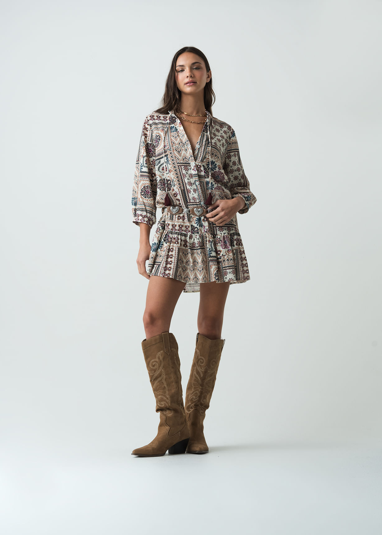 Vestido corto estampado