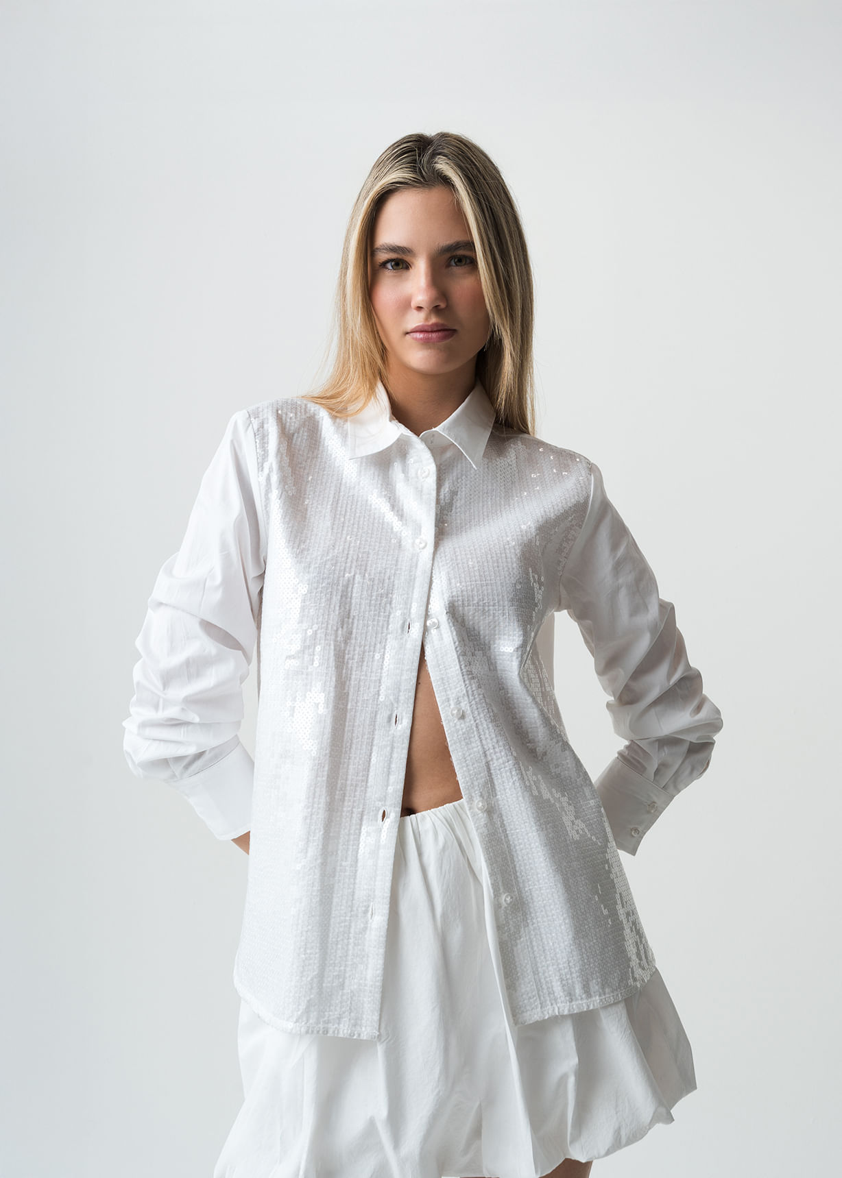 Camisa manga larga con lentejuelas