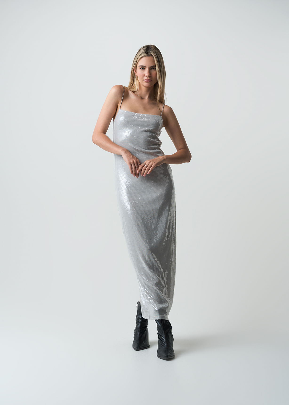 Vestido largo de lentejuelas para eventos importantes