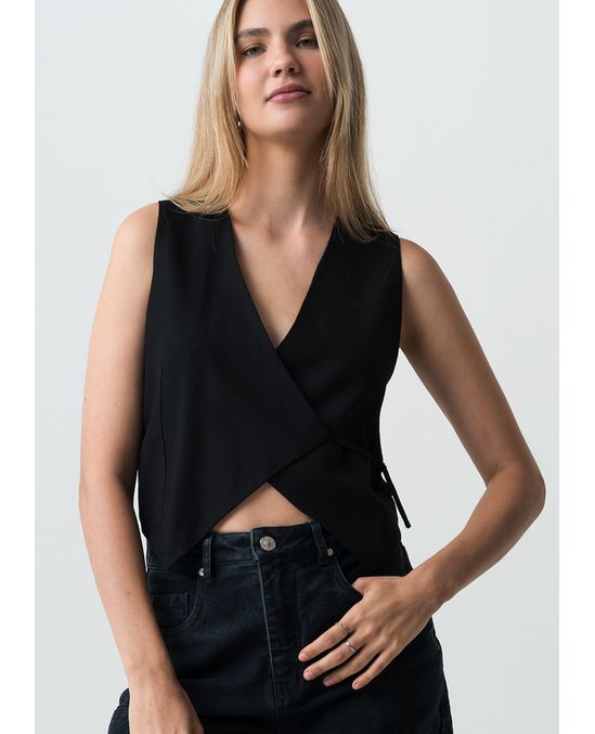 Camisa manga sisa cruzada en frente