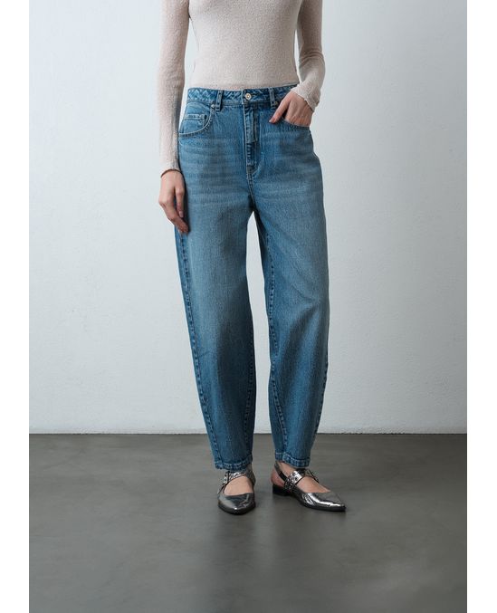 Jean Barrel tiro medio tono claro