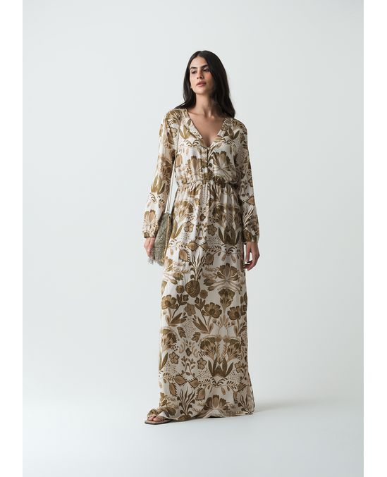 Vestido largo estampado