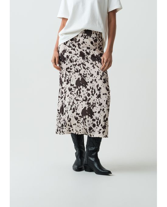 Falda midi de animal print