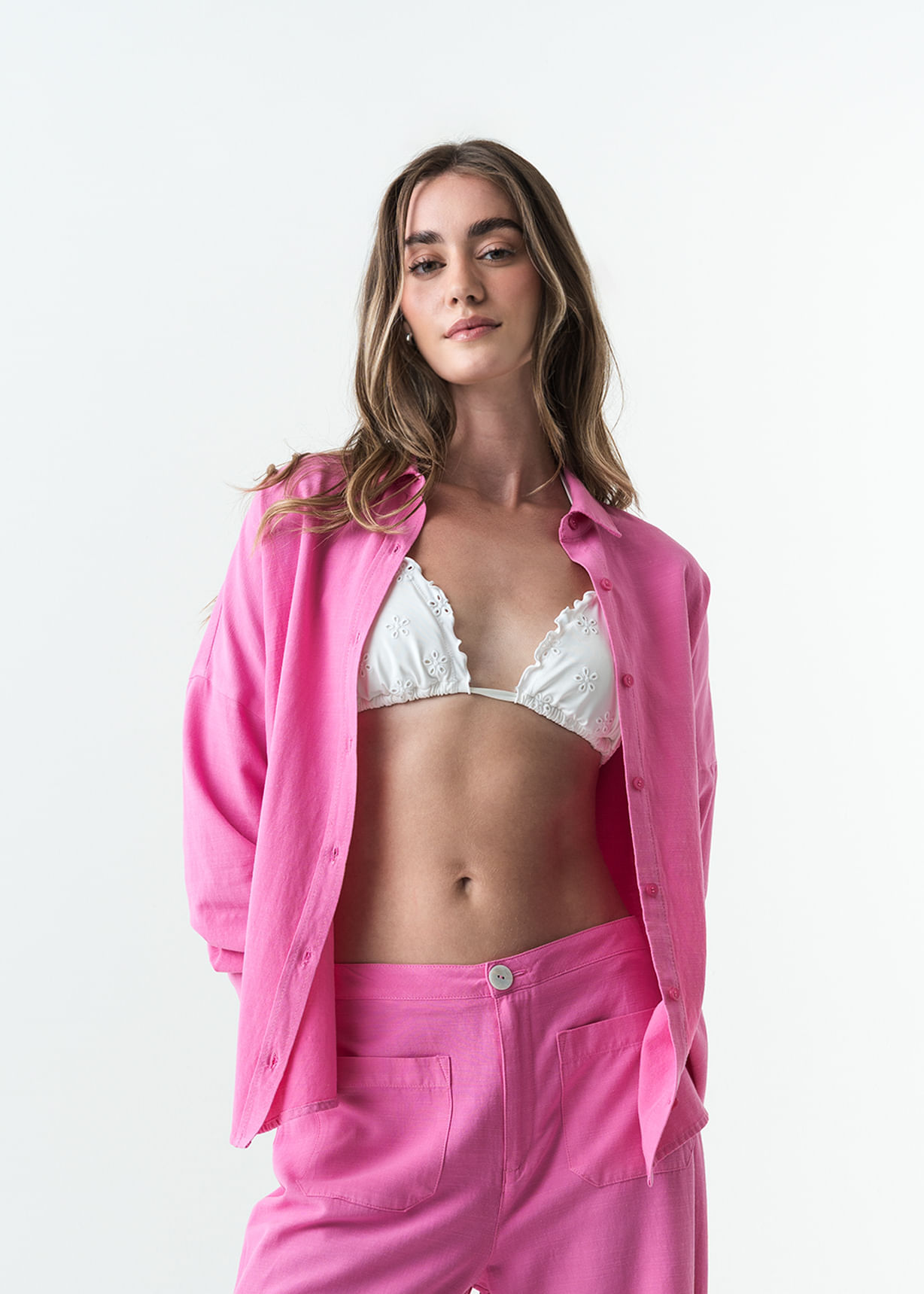 Camisa manga larga tipo lino