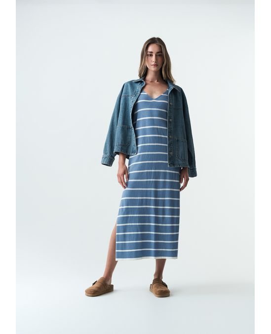 Vestido largo a rayas para el verano