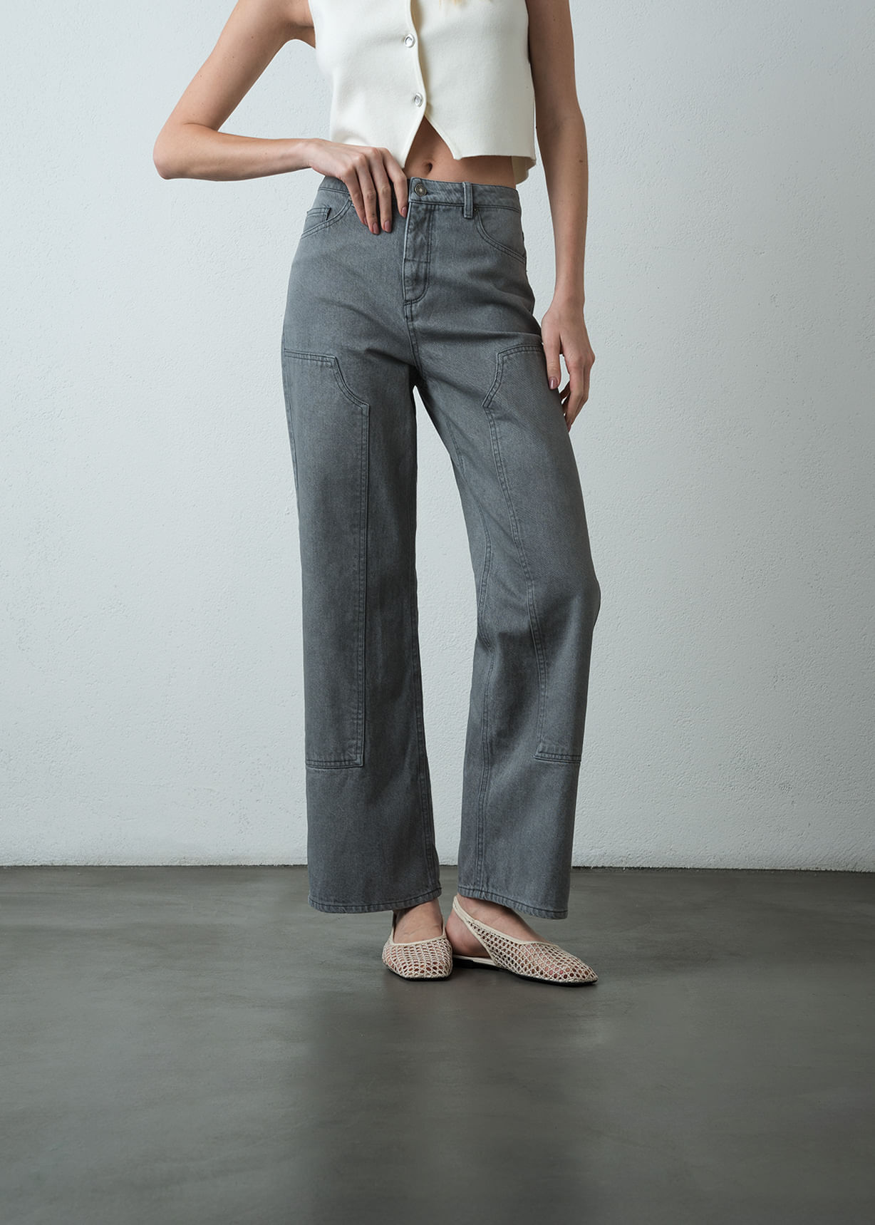 Jean Straight con diseño de parches