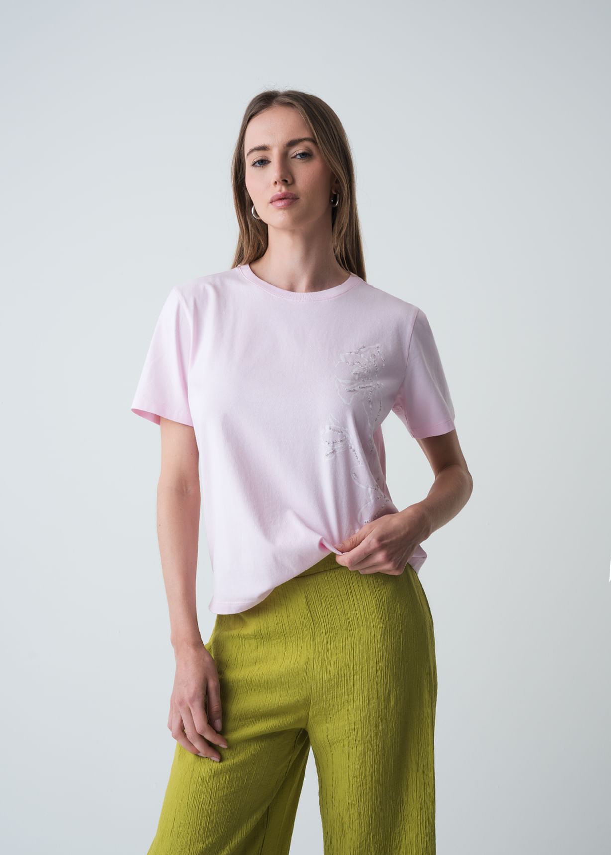 Camiseta manga corta con estampado en frente