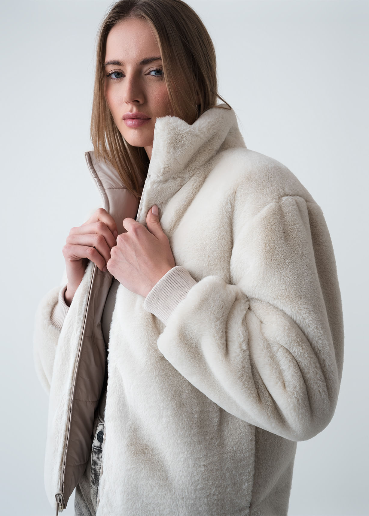 Chaqueta doble faz acolchada