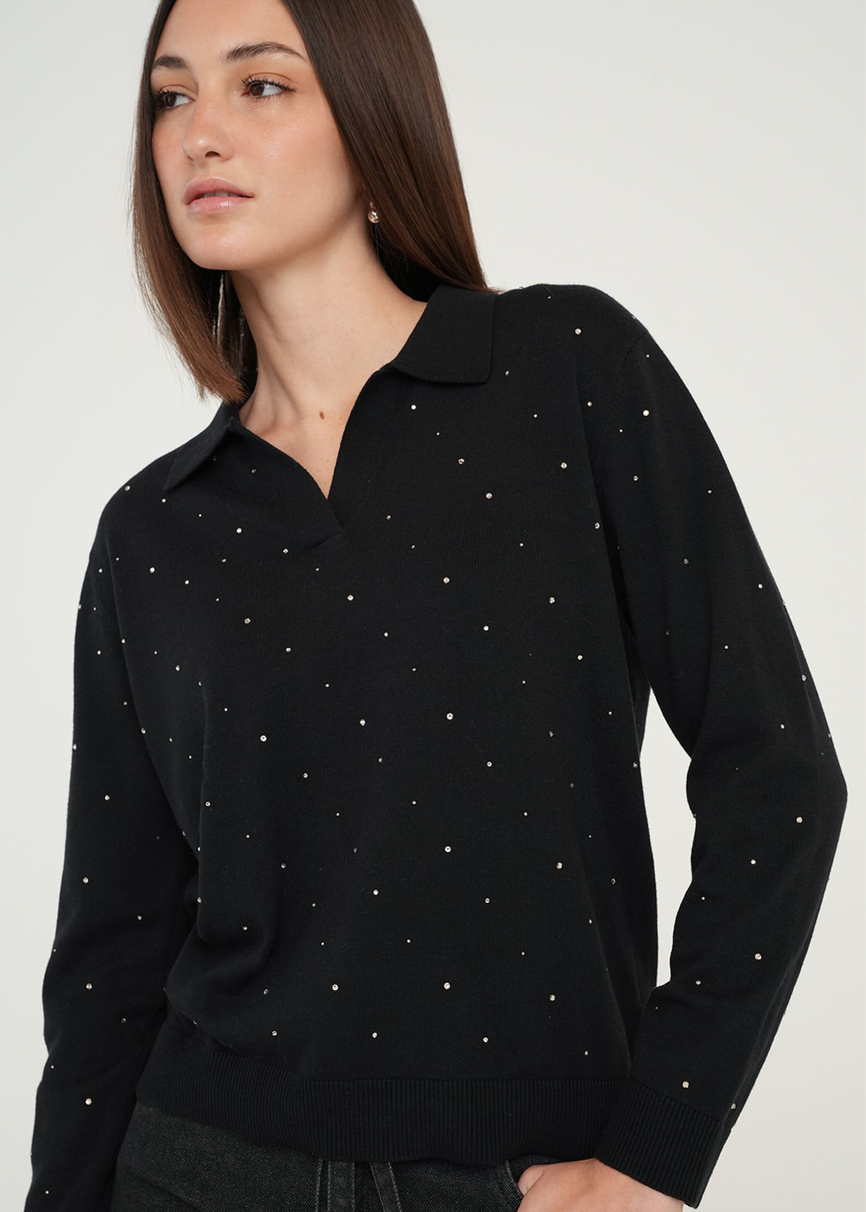 Camiseta Tejida con detalles brillantes
