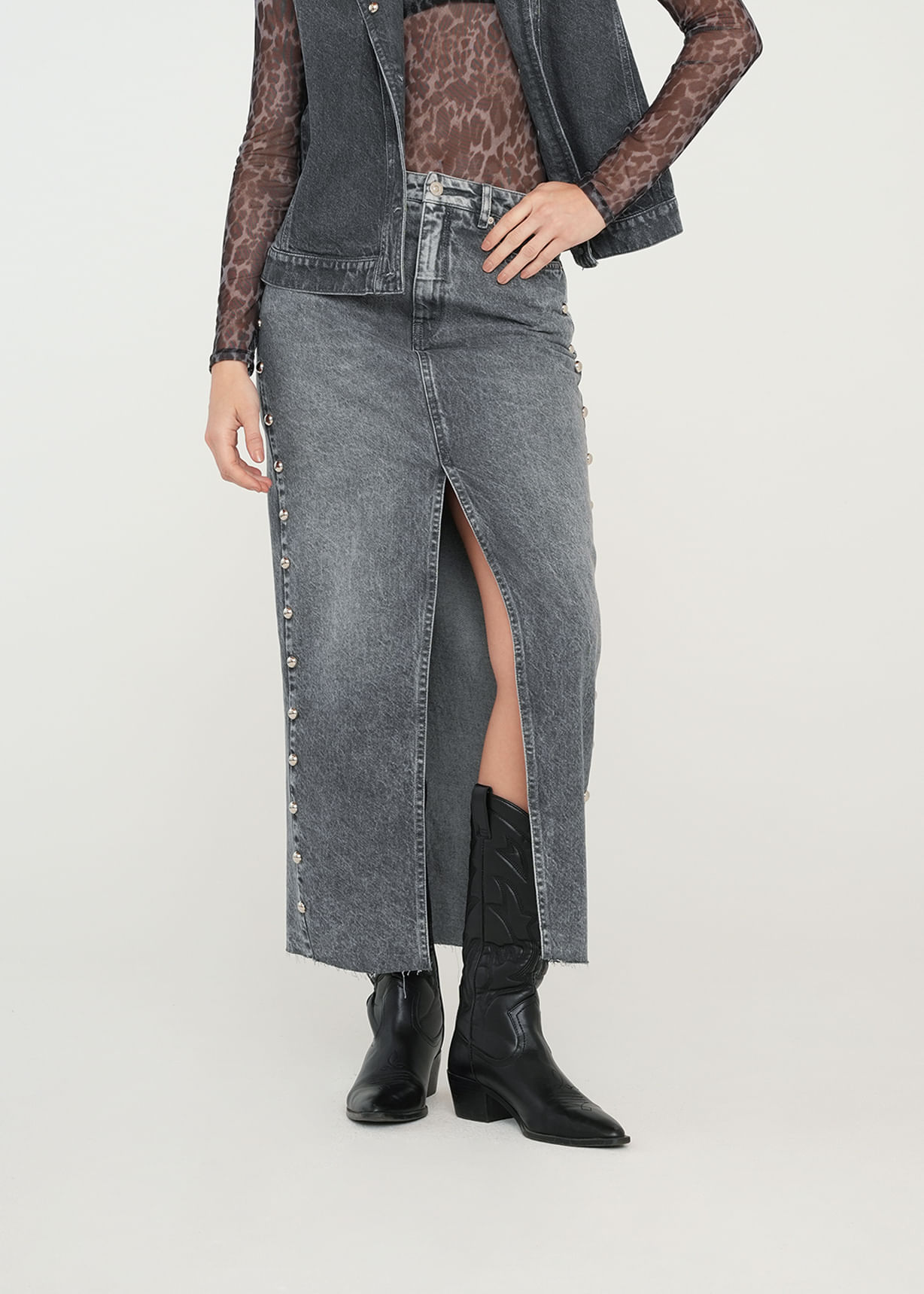 Falda larga con taches